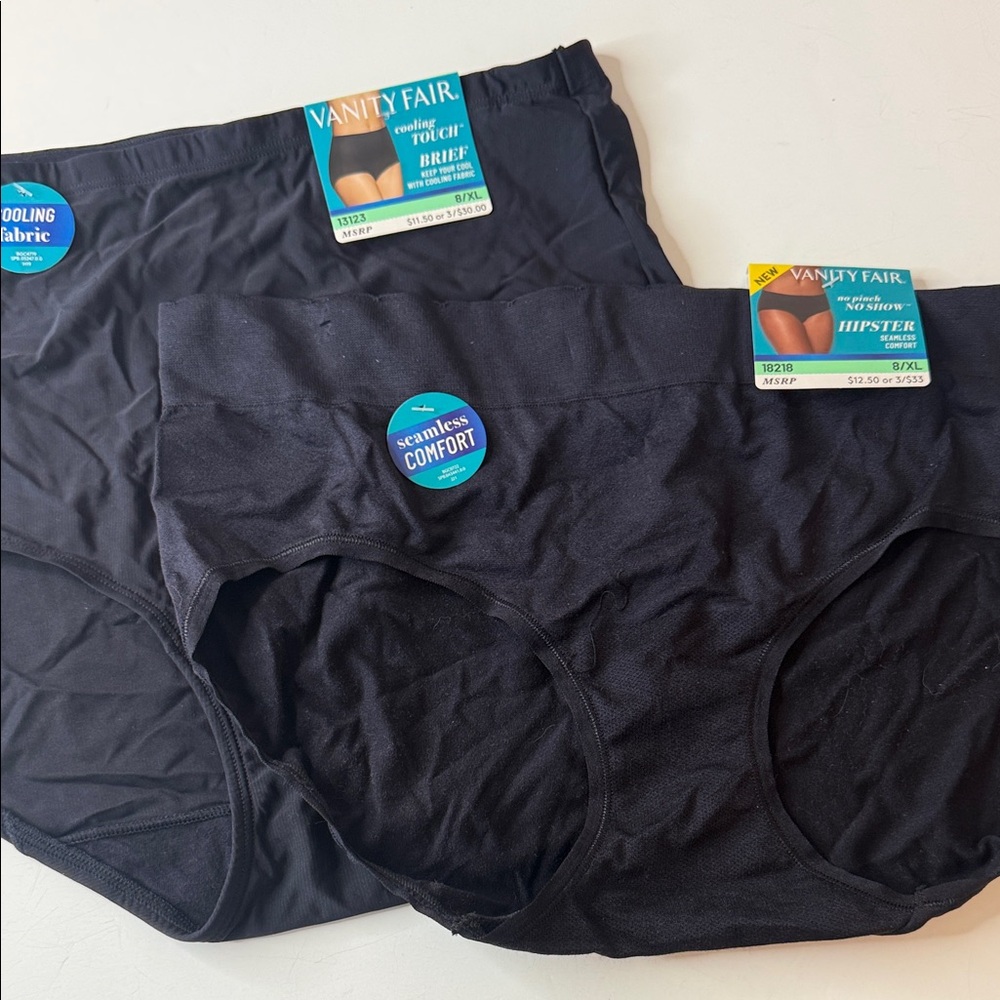Vanity Fair Assortment of Panties. 2 Pairs. Size XL / 8